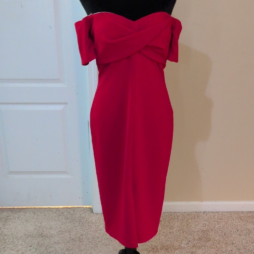 Betsy & Adam Vibrant Red Dress